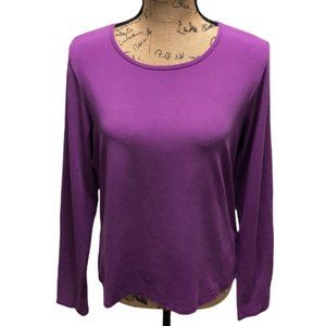 {Eileen Fisher} Purple Viscose Long Sleeve Blouse